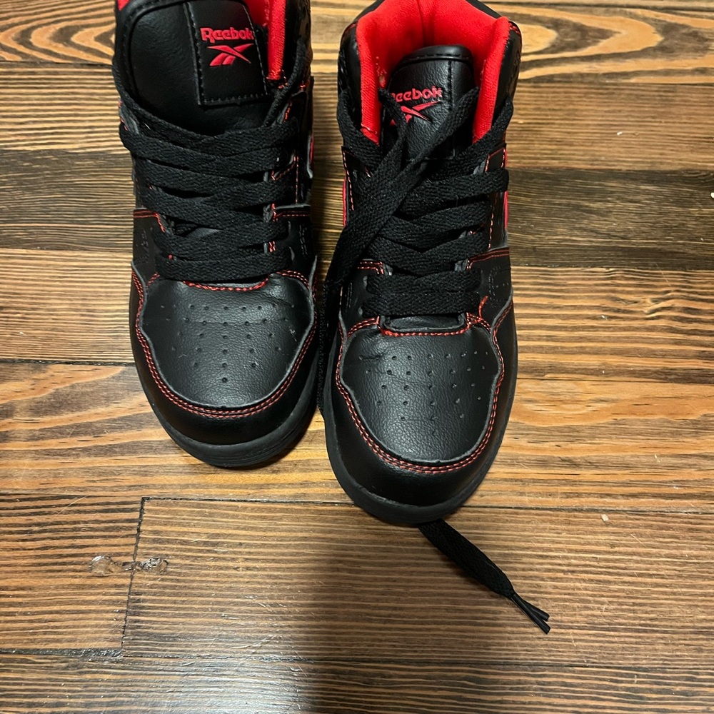 Reebok Kids Black and Red High-Top Sneakers